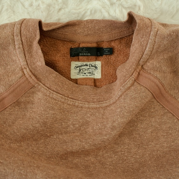 PrAna Womens Cozy Up Crew Sweater Hemp blend - Light Rust / Shroom - S - Picture 4 of 11